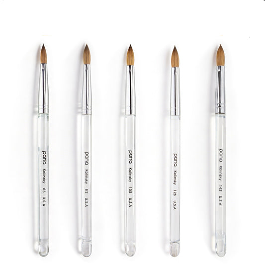 PANA Oval Crimped Clear Acrylic Kolinsky Brush